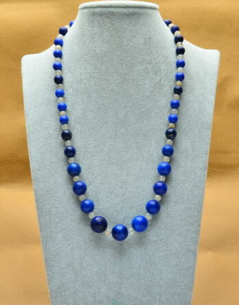 LAPIS LAZULI,RAINBOW MOONSTONE GEMSTONE NECKLACE