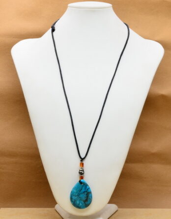 Blue Turquoise Howlite Teardrop Pendant