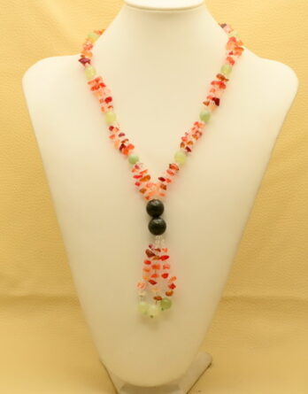 Jade, Red Agate, Serpentine Necklace