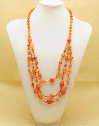 Natural Orange Agate Necklace