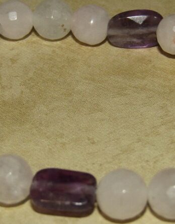 Amethyst and Rose Quarts Stretch Bracelet