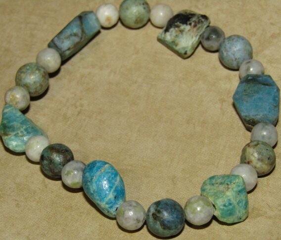 Chunky Chrysocolla, Chrysocolla and Green Spotted Jasper Stretch Bracelet