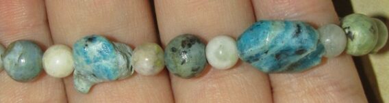 Chunky Chrysocolla, Chrysocolla and Green Spotted Jasper Stretch Bracelet - Image 6