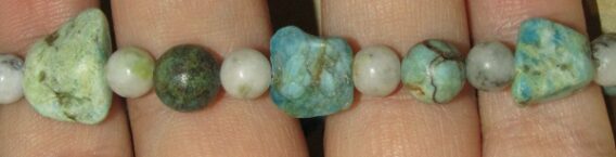 Chunky Chrysocolla, Chrysocolla and Green Spotted Jasper Stretch Bracelet - Image 7