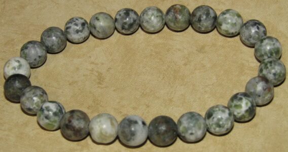 Green Spotted Jasper Stretch Bracelet - Image 3