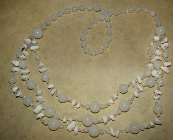 Three Strand White Jade and Snow Quartz Necklace - Image 2
